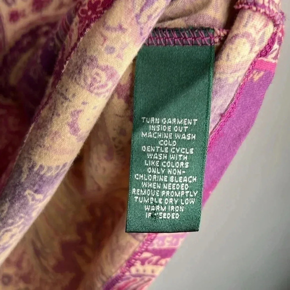 Lauren Ralph Lauren Paisley Top Size Small Petite - Picture 5 of 7